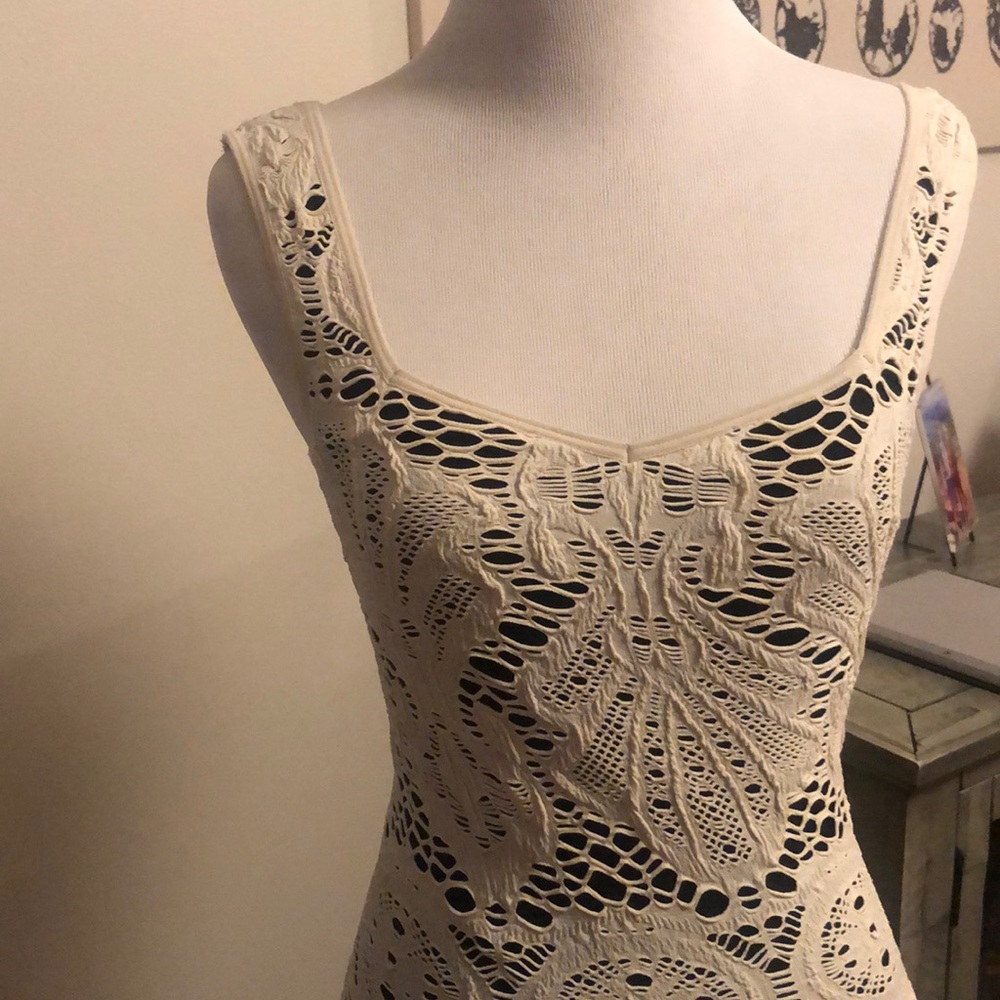 Free people cream body con dress
